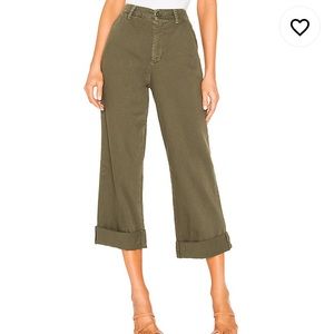 Free People Dark Green Wide Leg Pants